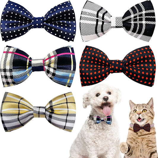 PET SHOW Pet Small Dogs Collar Embellishment Attachment Bow Ties Puppies Cats Collar Charms Accessories Slides Bowties for Birthday Wedding Parties Assorted A Style Assorted B Styles Pack of 5
