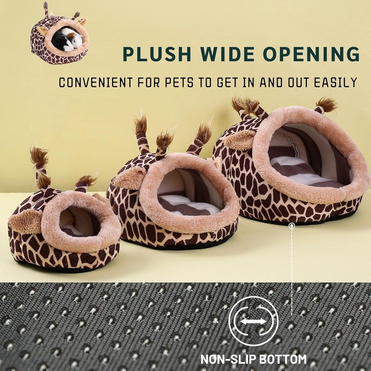 JanYoo Bunny Bed Guinea Pig Hideout Huts Accessories Habitat Tunnel for House