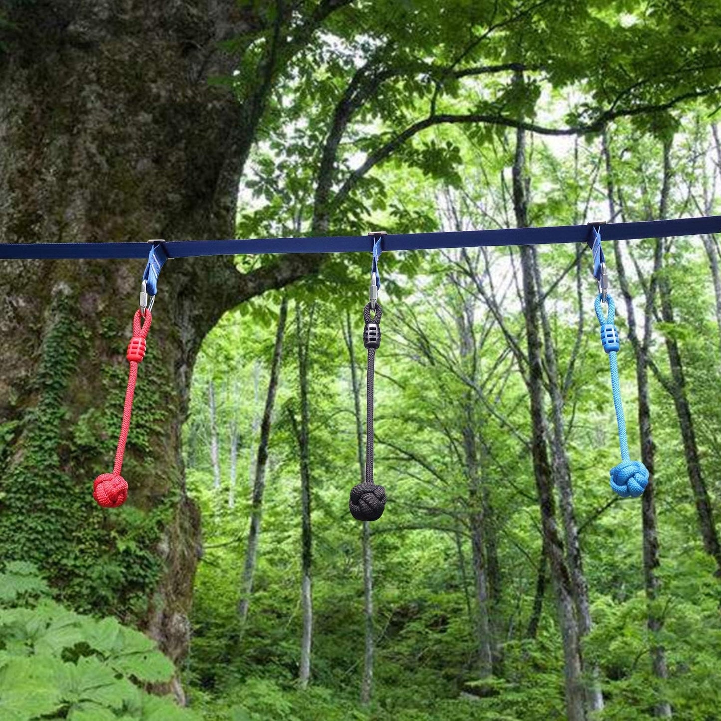 Rainbow Craft 3-Pack Ninja Fist Holds for Warrior Obstacle Course - Slackline & Monkey Bar Accessories, Kids Backyard Ninja Training Equipment