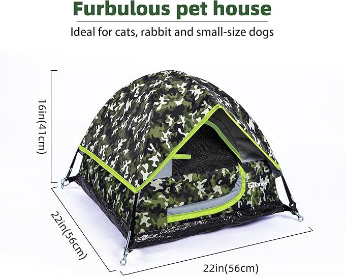 GDanes Camouflage Cat Tent, Portable Pet Cat House with Soft Pad, Cat Cave, Dog House for Small Medium Dogs and Rabbits