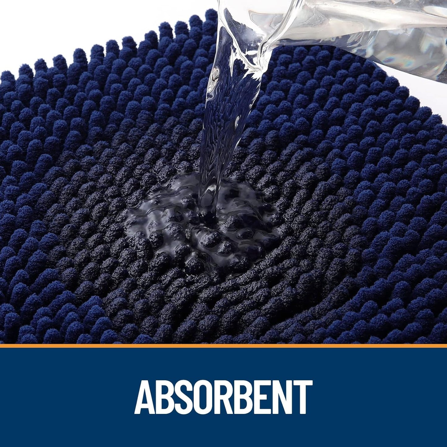 OLANLY Dog Door Mat for Muddy Paws 36x24, Absorbs Moisture and Dirt, Absorbent Non-Slip Washable Doormat, Quick Dry Chenille Mud Mat for Dogs, Entry Indoor Entryway Carpet for Inside Floor, Navy Blue