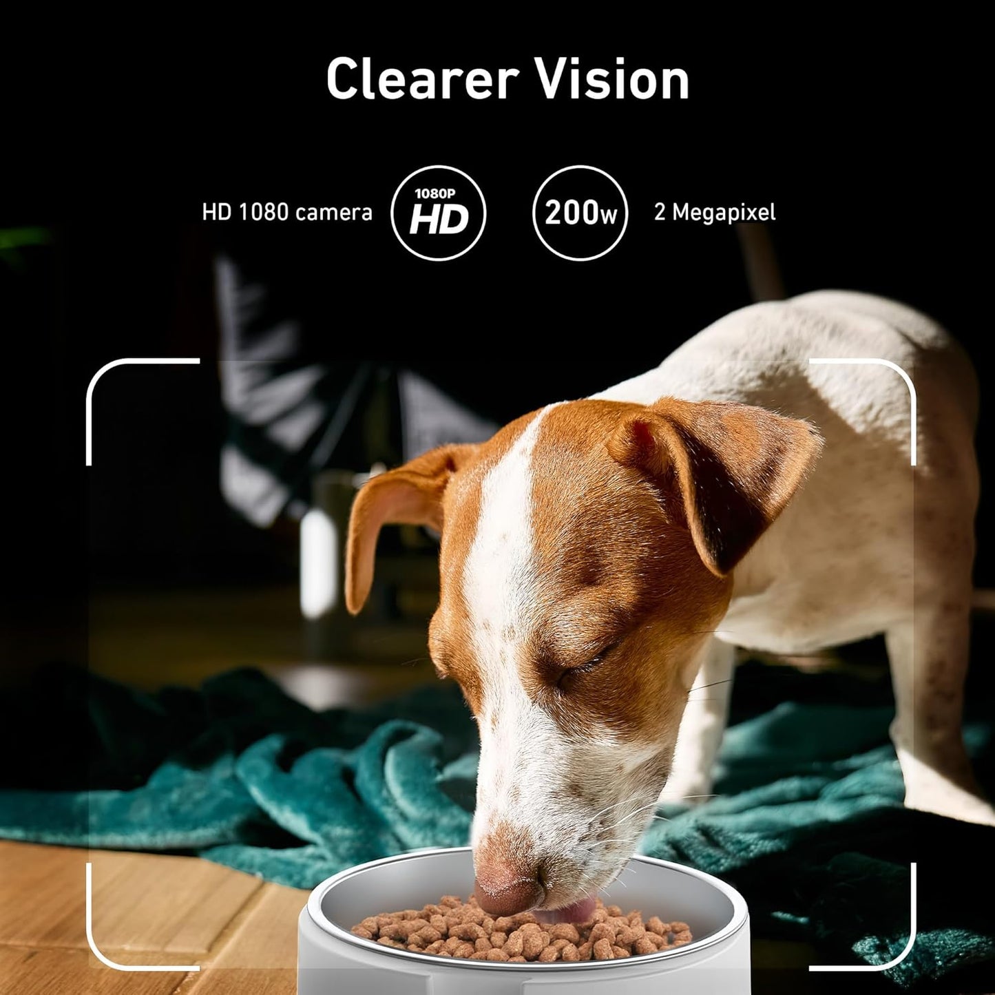 Automatic Dog & Cat Feeder with Camera & WiFi – 8L/34 Cups, 1080P Night Vision, 2.4 & 5G WiFi, 2-Way Talk, 10s Voice Recording, Timed Food Dispenser, Up to 99 Portions, 15 Meals Per Day
