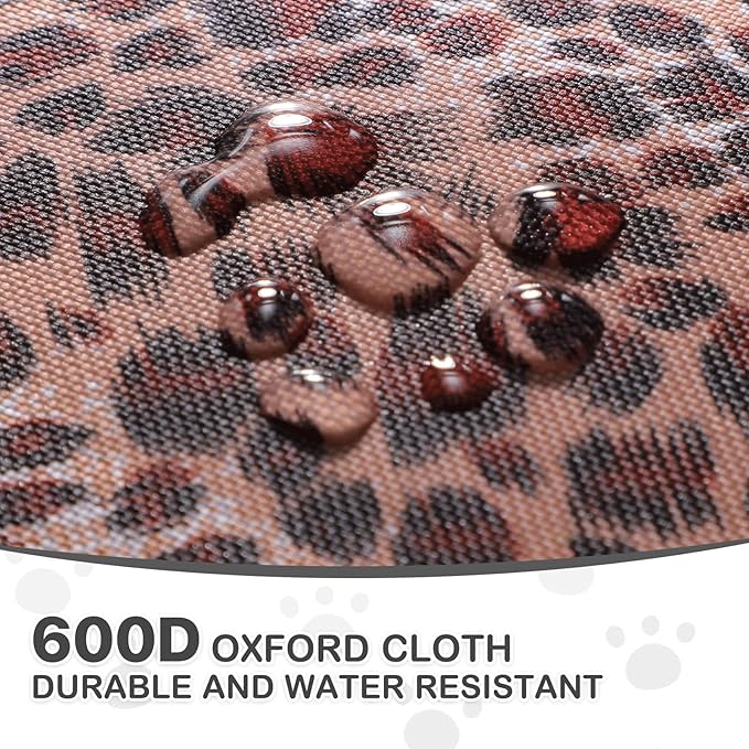 MoNiBloom 3 Wheels Pet Dog Cat Stroller for Small Medium Dogs Cats, Lightweight Foldable Jogger Stroller w/Storage Basket & Cup Holder, Leopard Print