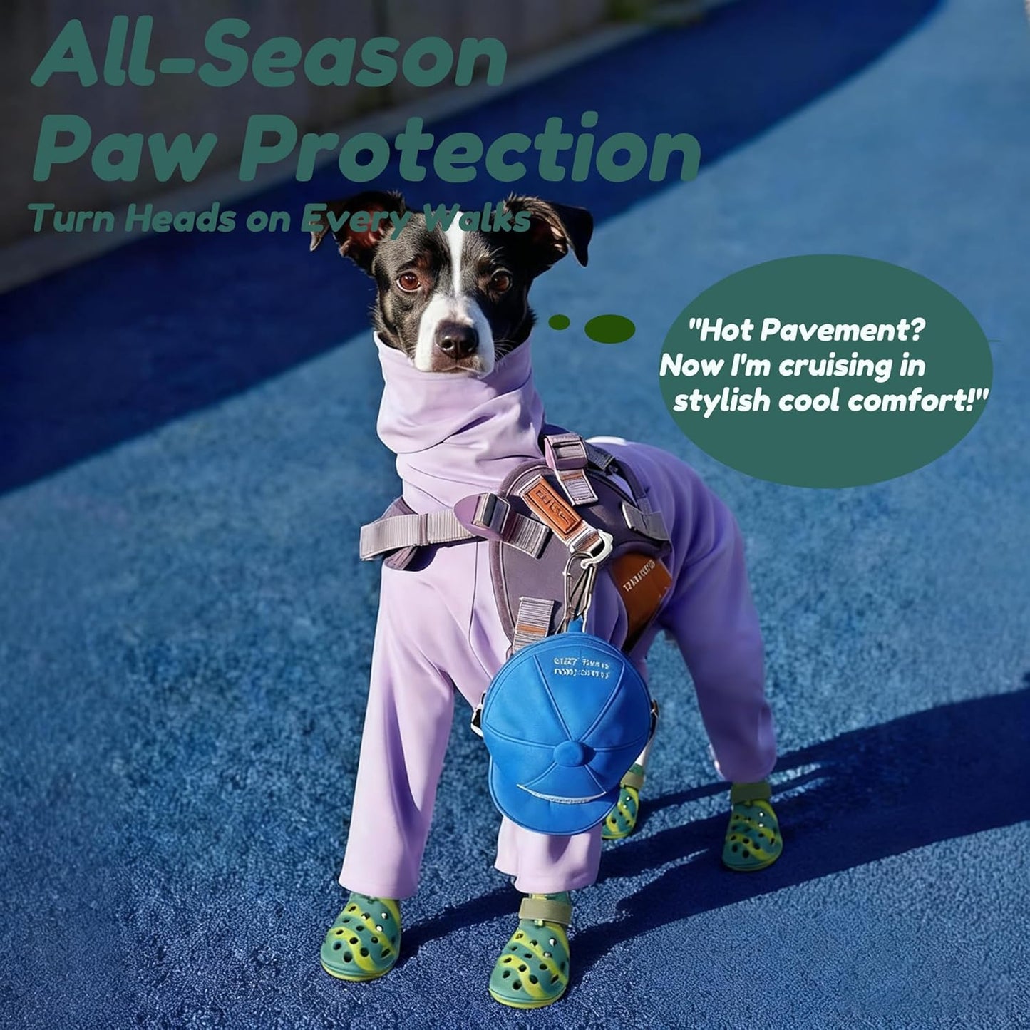 Dog Shoes for Hot Pavement and Snow, Silicone Dog Booties for Small Medium Large Dogs, Waterproof Paw Protectors- Non-Slip, Adjustable Straps, Dog Boots for Beach/Rain/Hiking (Green, S)