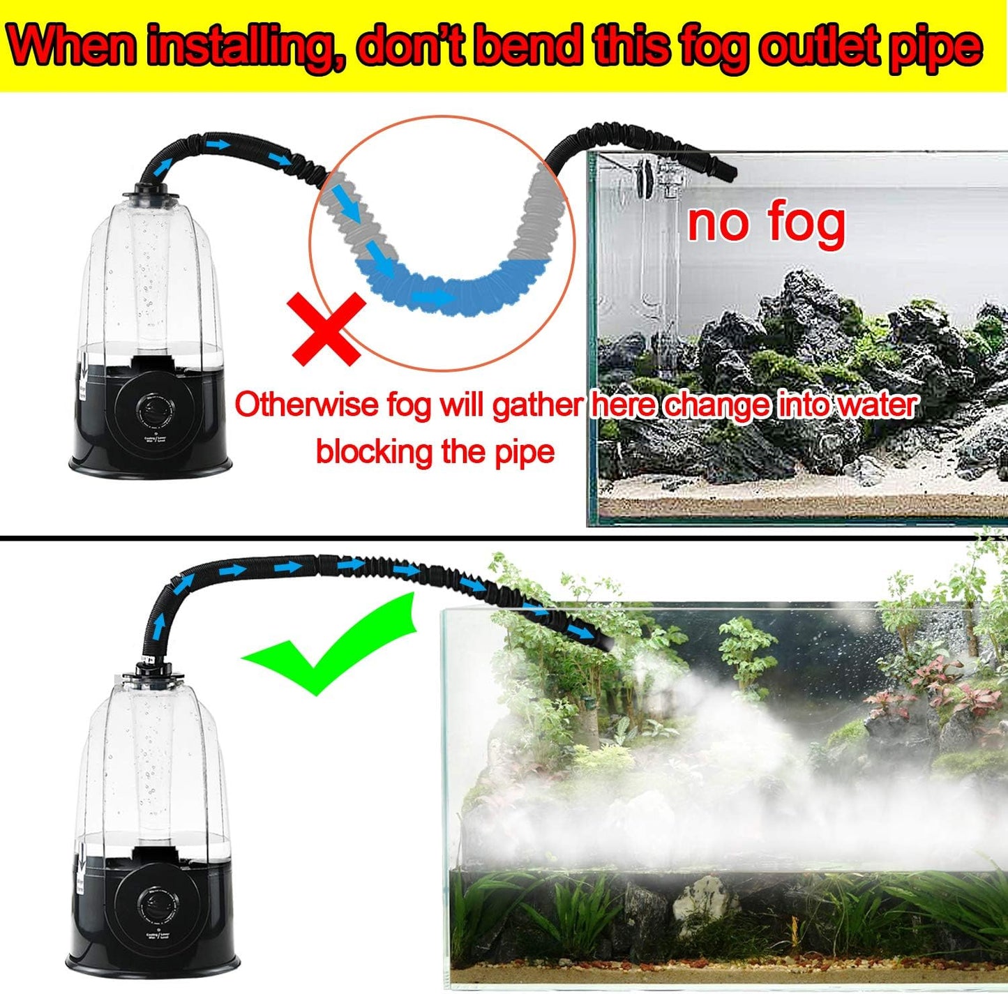 Coospider 3.8L Reptile Fogger Mister, Quiet Reptile Humidifier for Reptiles Tank, Terrarium Humidifiers with Extended Tube, Automatic Reptile Misting System for Reptiles Amphibians Herps Vivarium