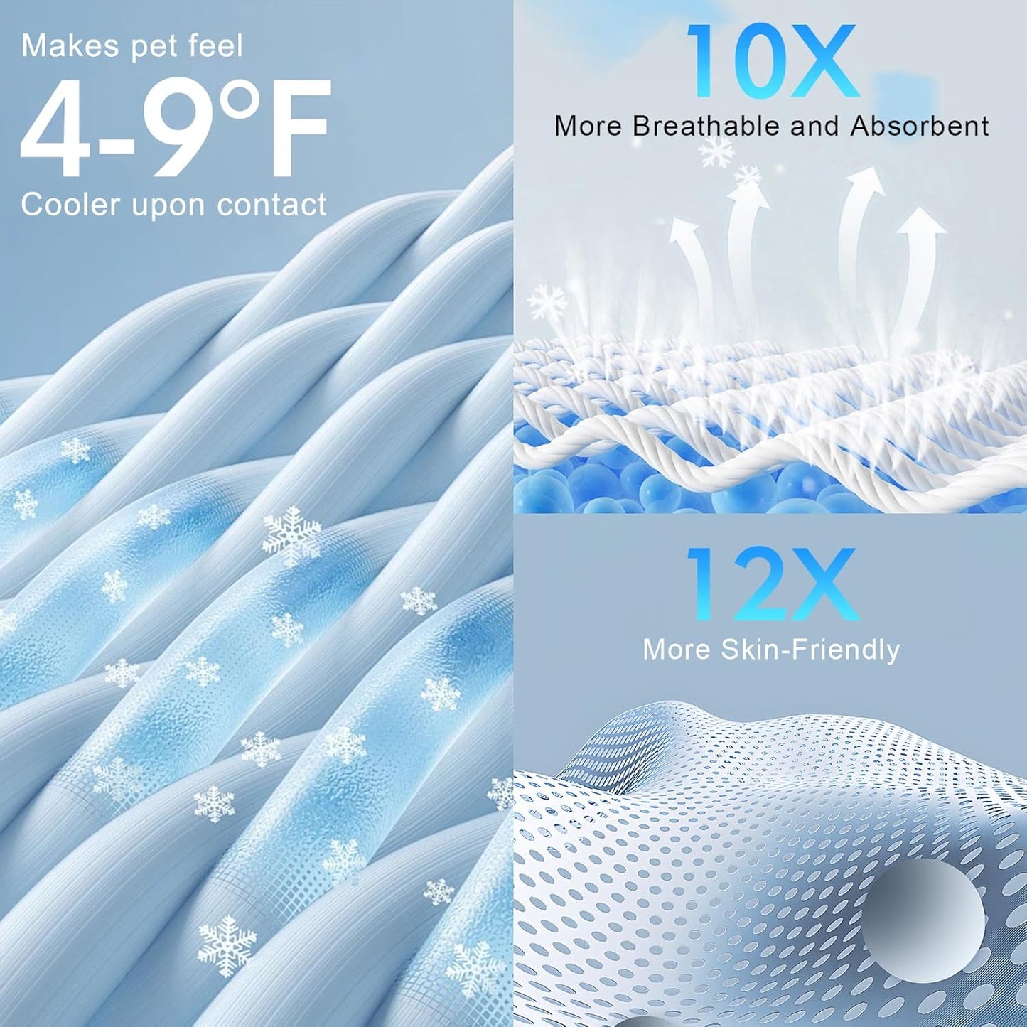 BEAUTYZOO Upgraded Dog Self Cooling Mat Ice Silk Chill Pads for Small Medium Large Dogs Summer Reusable Pet Training Pad Absorbent Non Slip Mat for Kennels, Crates & Beds,X Large 28IN x 47IN