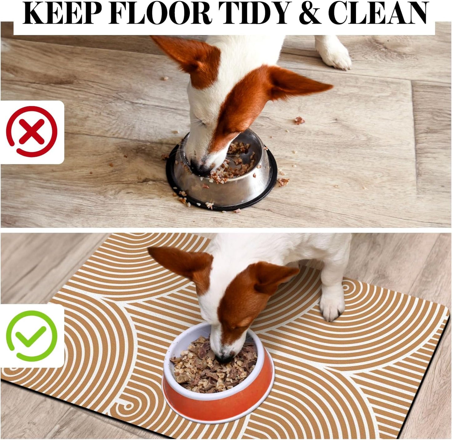 Dog Food Mats for Floors, Absorbent Dog Bowl Mat for Food and Water Dispenser Mat, Quick Dry Cat Food Mat Pet Supplies