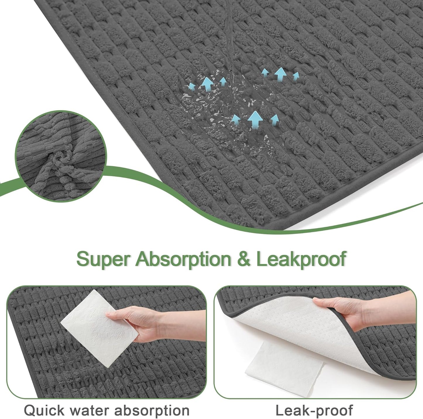 Washable Pee Pads for Dogs, Reusable Puppy Pads Dog Pads, Non-Slip Dog Pee Pads, Leak-Proof Pet Pee Pads Wee Wee Pads for Dogs. (Dark Grey, 18"x24"(Pack of 2))