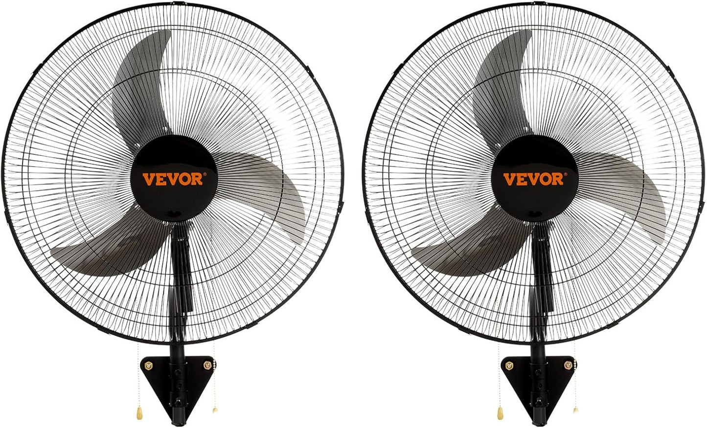 VEVOR Wall Mount Fan, 2 PCS 20 inch Oscillating, 3-speed High Velocity Max. 4000 CFM Industrial Wall Fan for Indoor, Commercial, Residential, Warehouse, Greenhouse, Workshop, Basement, Garage,Black