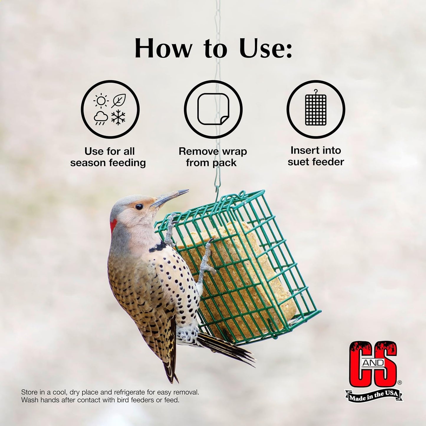 C&S Suet Variety Value Pack, Peanut Delight Dough & Berry Treat 24 Pack