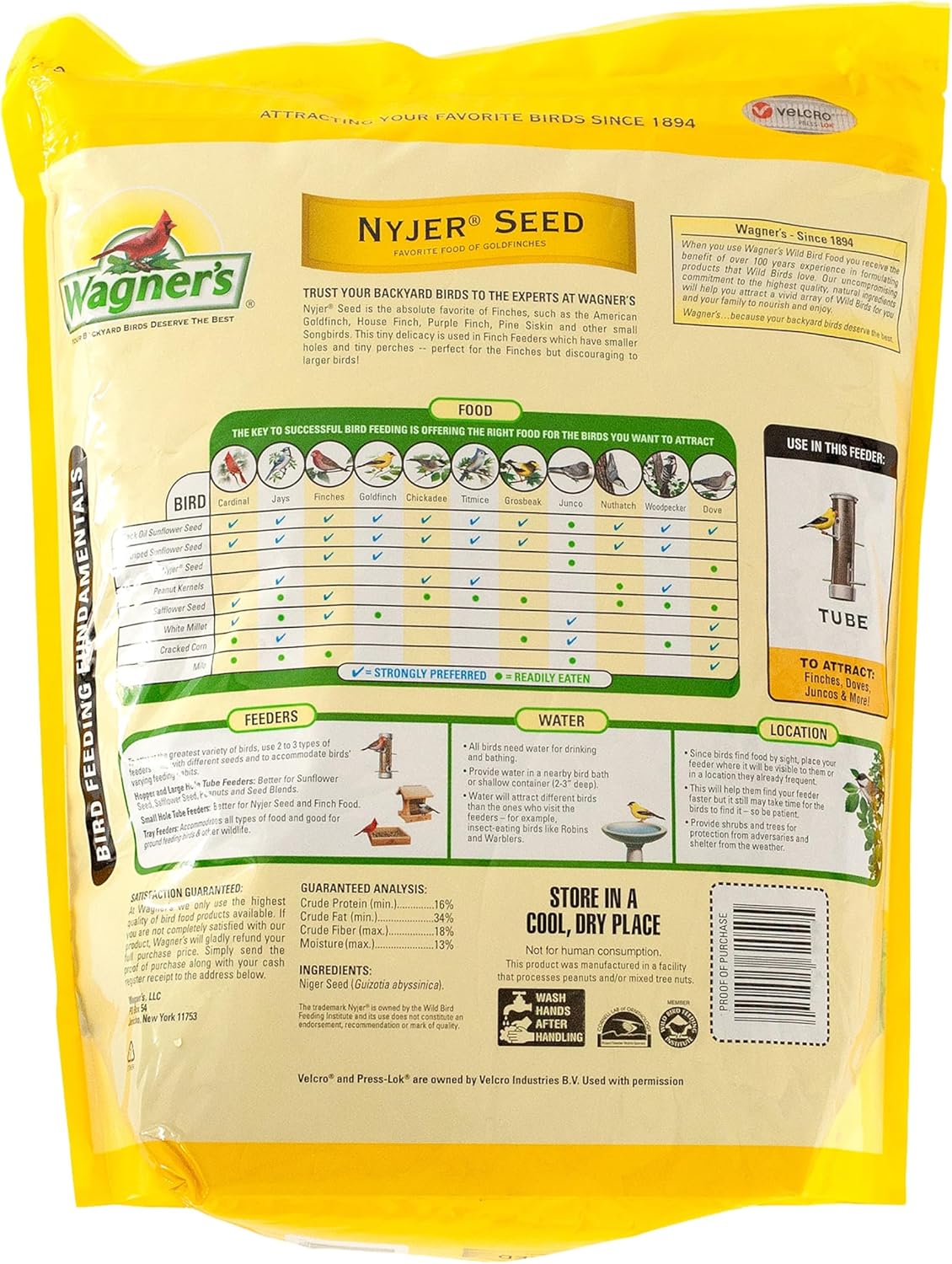 Wagner's 62050 Nyjer Seed Wild Bird Food, 10-Pound Bag