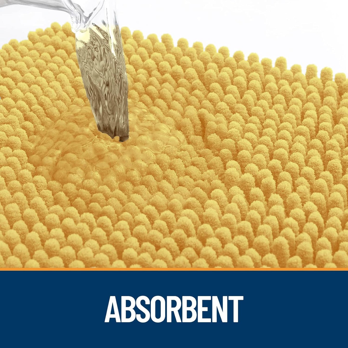 OLANLY Dog Door Mat for Muddy Paws 47x20, Absorbs Moisture and Dirt, Absorbent Non-Slip Washable Doormat, Quick Dry Chenille Mud Mat for Dogs, Entry Indoor Entryway Carpet for Inside Floor, Yellow