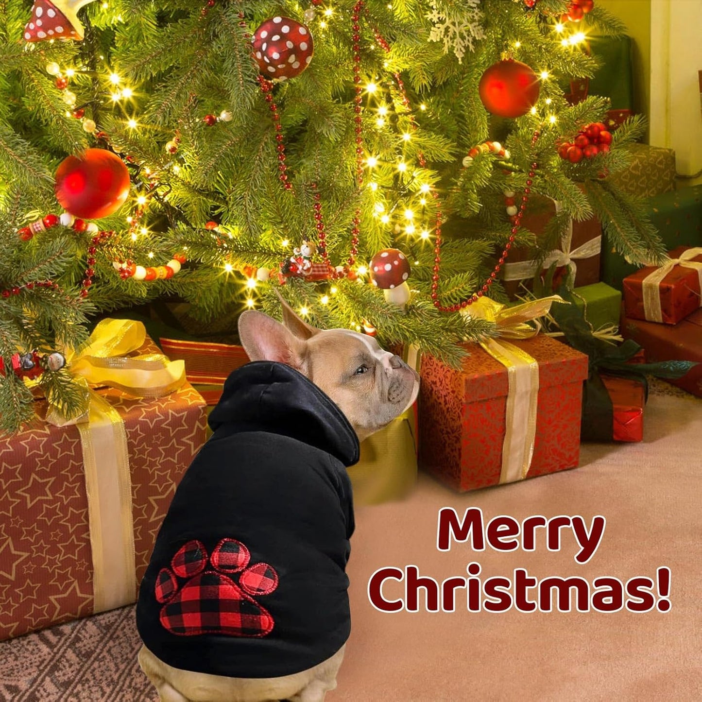 SAWMONG Dog Hoodie,Flannel Pet Hooded Sweater with Hat Puppy Pullover Sweater Shirt,Dog (Black,3XL)