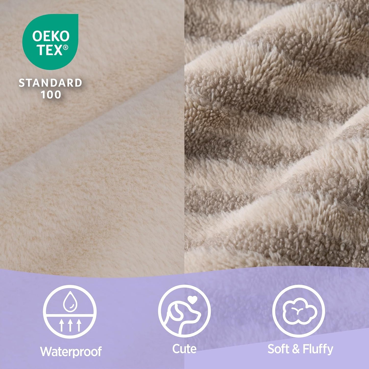 LE SURE Cute XL Dog Beds, Orthopedic Waterproof Dog Bed for Extra Large Dogs, Non-Slip Bottom and Egg-Crate Foam Big Pet Couch Sofa with Washable Removable Cover, Hazel