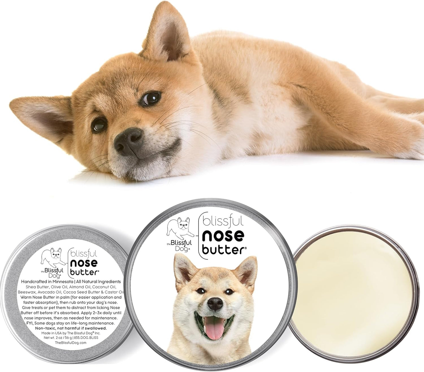 The Blissful Dog Shiba Inu Unscented Nose Butter, 1-Ounce