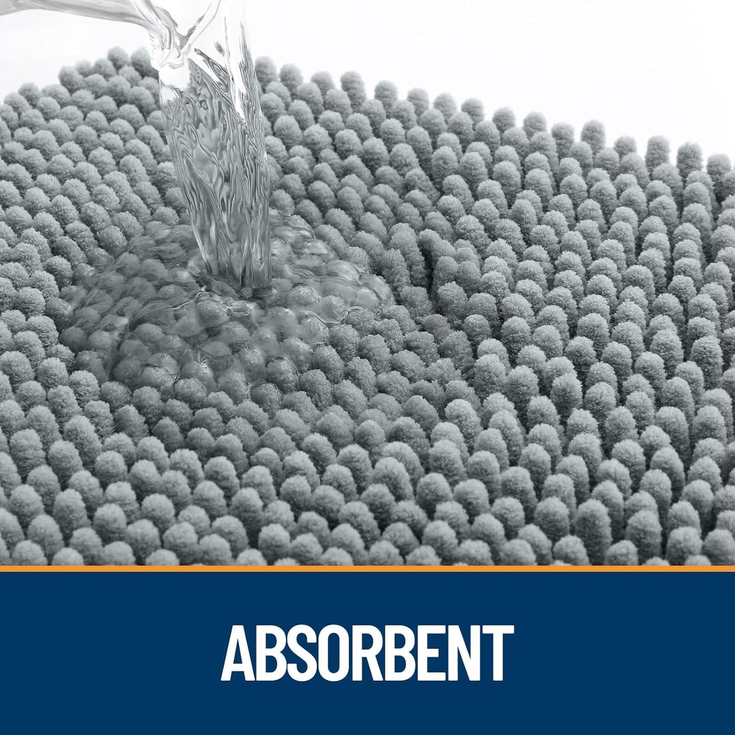 OLANLY Dog Door Mat for Muddy Paws 40x24, Absorbs Moisture and Dirt, Absorbent Non-Slip Washable Doormat, Quick Dry Chenille Mud Mat for Dogs, Entry Indoor Entryway Carpet for Inside Floor, Grey