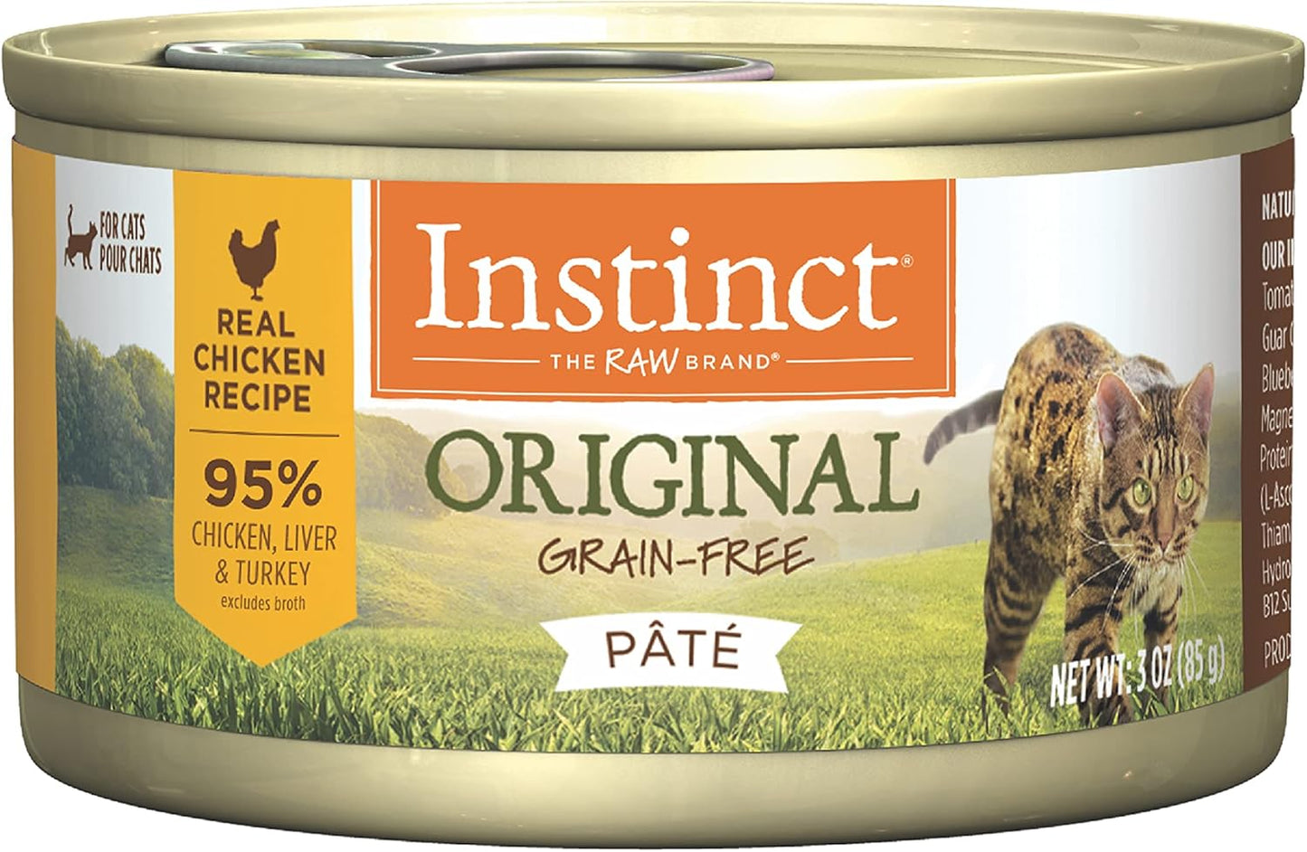 Instinct Original Pate Wet Cat Food, Grain Free Recipe - Real Chicken, 3 oz. Cans (Pack of 24)