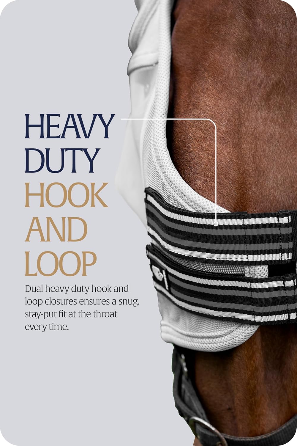 Equinavia Algard Soft Mesh Horse Fly Mask with Ear Protection and 45 UPF Rating | No Eye Irritation & UV Protection - Silver - Horse