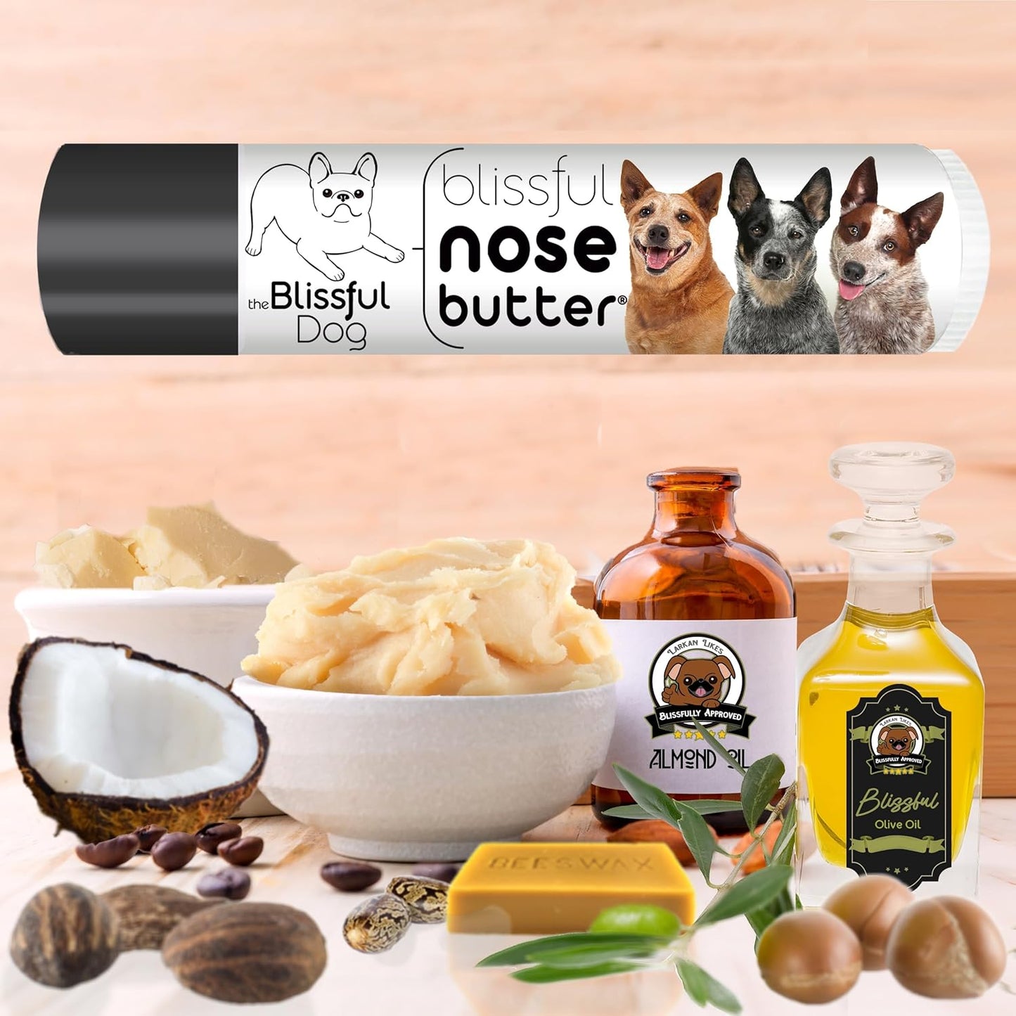 The Blissful Dog Australian Cattle Dog Unscented Nose Butter - Dog Nose Butter, 0.15 Ounce
