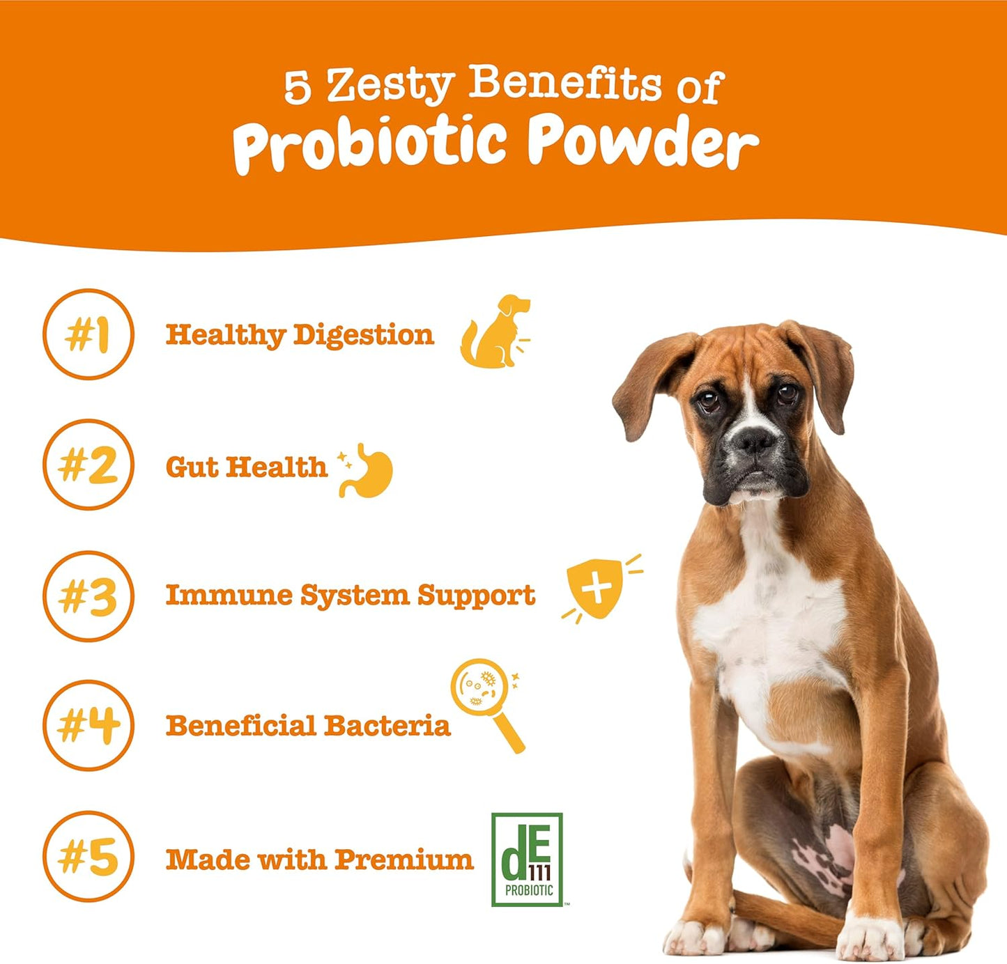 Zesty Paws Probiotics for Dogs - Powder Meal Topper for Digestive, Immune System Support - Premium DE111 Dog Probiotics for Digestive Health - Inulin Fiber & Yeast Extract - Pumpkin Flavor - 30 Ct