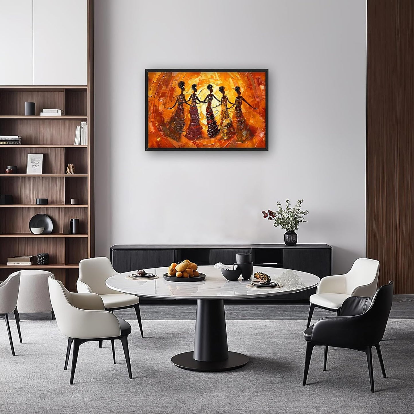 Quorin African American Large Wall Art Abstract Black Girl Women Dance Pictures Wall Decor Retro Ethnic Canvas Print Painting Artwork for Bathroom Living Room Bedroom 36L x 24W