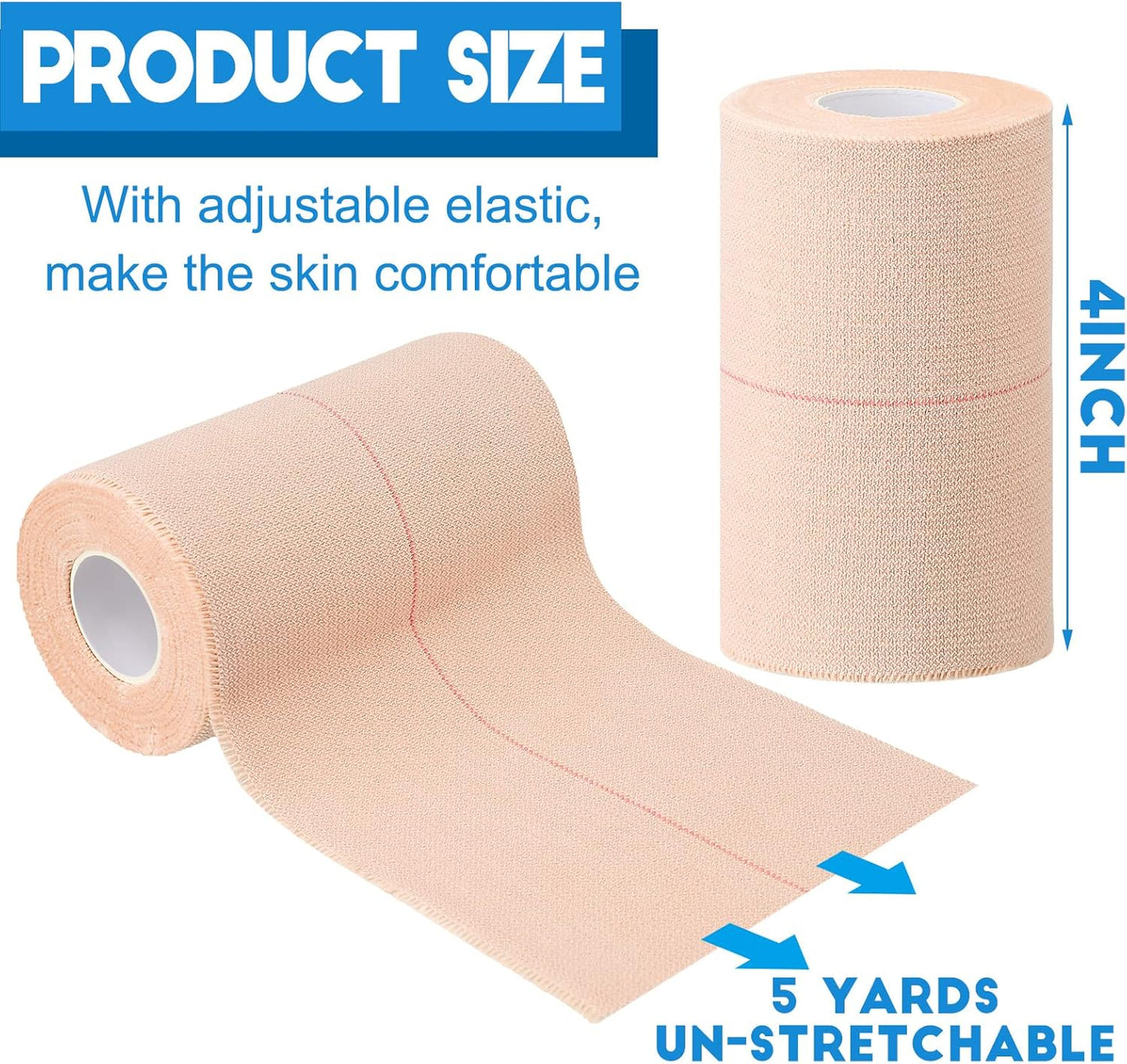 Nuanchu 16 Rolls Elastic Adhesive Bandage Tape Self Adherent Cohesive Flexible Stretch Elastic Athletic Tape for Sports Ankle Knee and Wrist, Vet Wrap for Horses Pets Cats Dogs(4 Inch x 5 Yard)