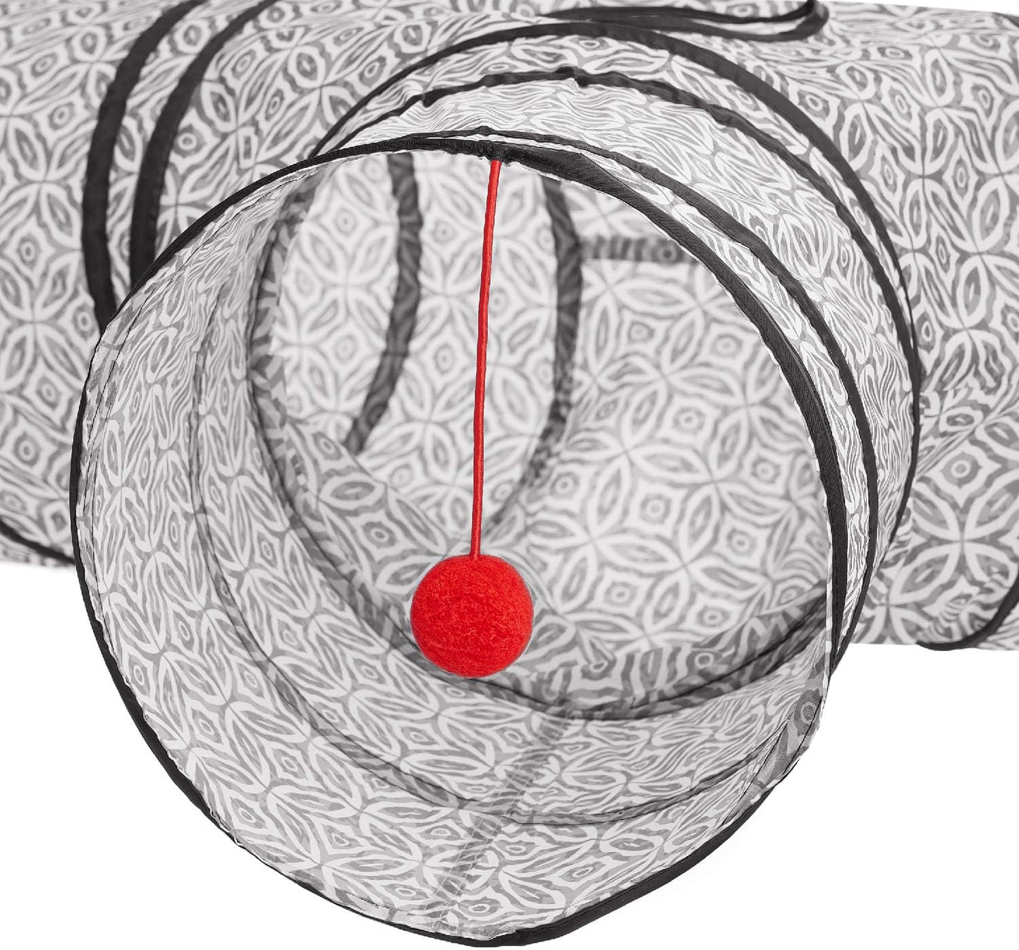 Tempcore 3-Way Collapsible Cat Tube Toys, Kitty Tunnel with Peek Hole, Ball for Cats & Kittens