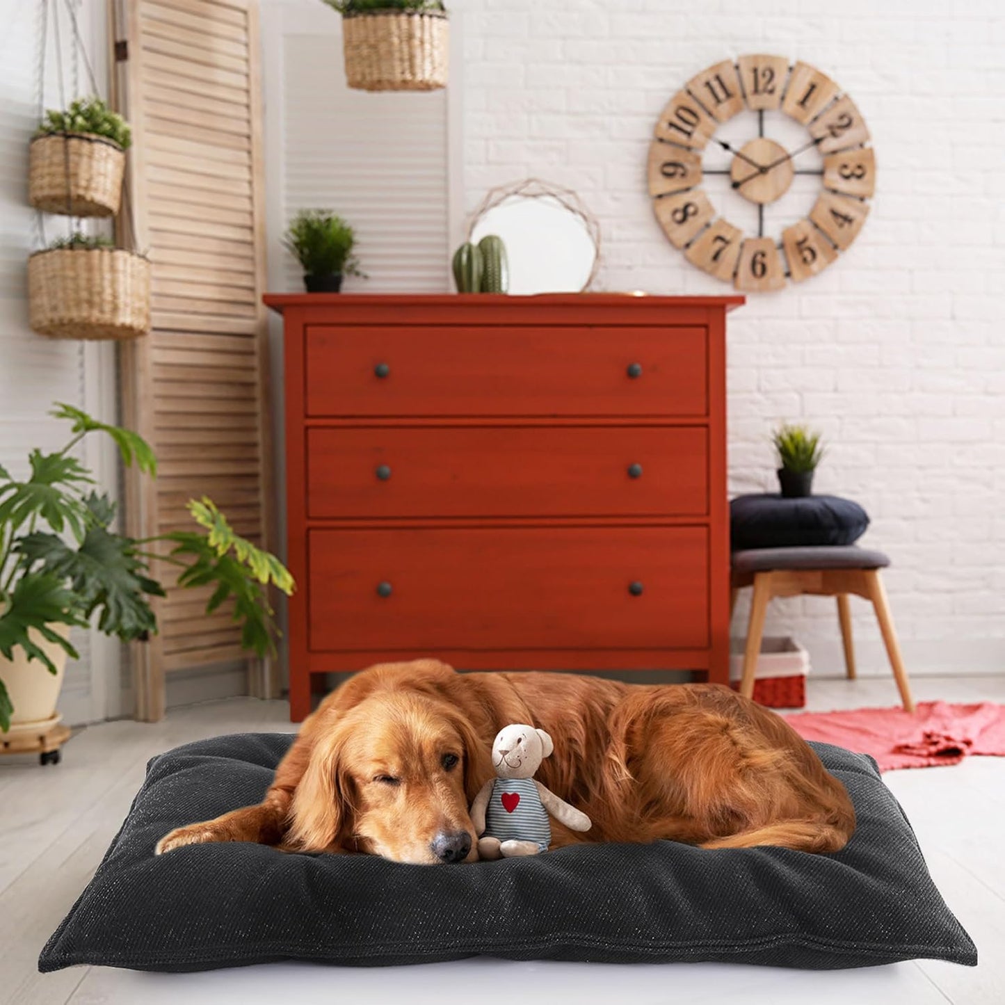 MABOZOO Chew Proof Indestructible Dog Beds for Aggressive Chewers,Durable Dog Crate Pad,Washable Tough Pet Mats for Kennel,Black,Small 17x23 in