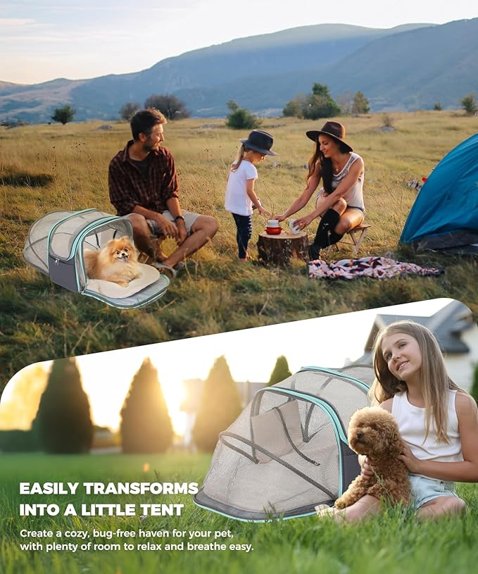 Expandable Pet Carrier Backpack, Cat Carrier Backpacks with Breathable Mesh for Cats Small Dogs Puppies Up to 25 Lbs Airline Approved Waterproof Travel Carrier with Safety Buckle for Hiking & Flights