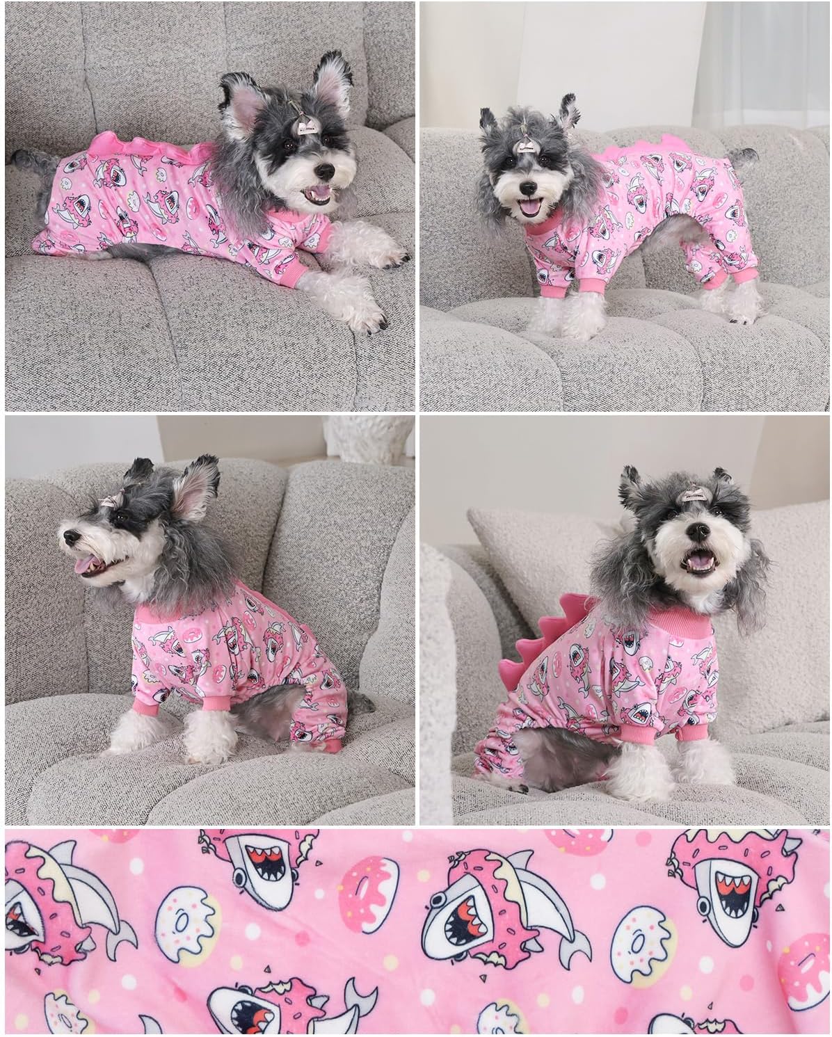 CuteBone Dinosaur Costume Dog Pajamas, Stretchy Spandex Crystal Velvet Sleepwear Coat for Small Dogs, Soft & Warm Pet Outfit Clothes for Cold Weather, Cozy Pullover Design COSP09S