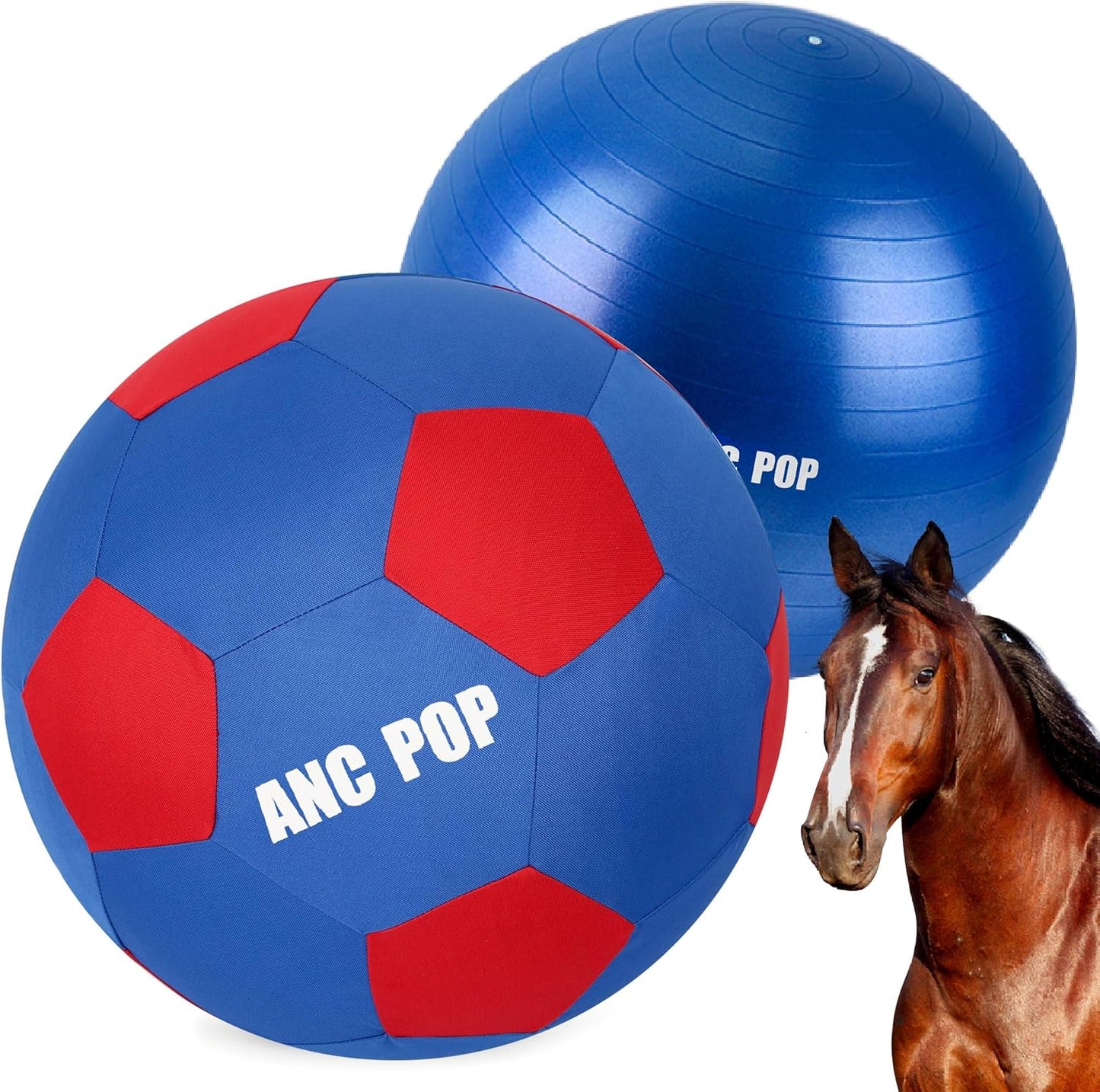 Herding Ball for Horse Ball & Cover 40" Large for Play Herding Ball Horse Toys for Horse (Blue & Red)