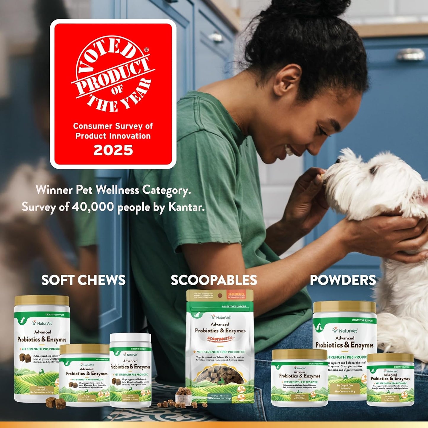NaturVet – Advanced Probiotics & Enzymes - Plus Vet Strength PB6 Probiotic | Supports and Balances Pets with Sensitive Stomachs & Digestive Issues | for Dogs & Cats (8 oz)