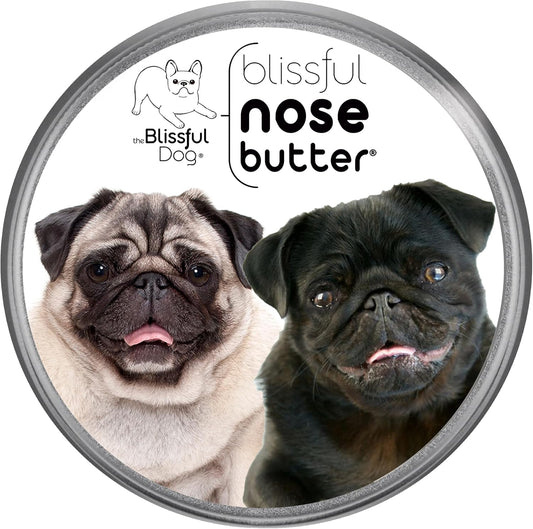 The Blissful Dog Pug Duo Unscented Nose Butter - Dog Nose Butter, 4 Ounce