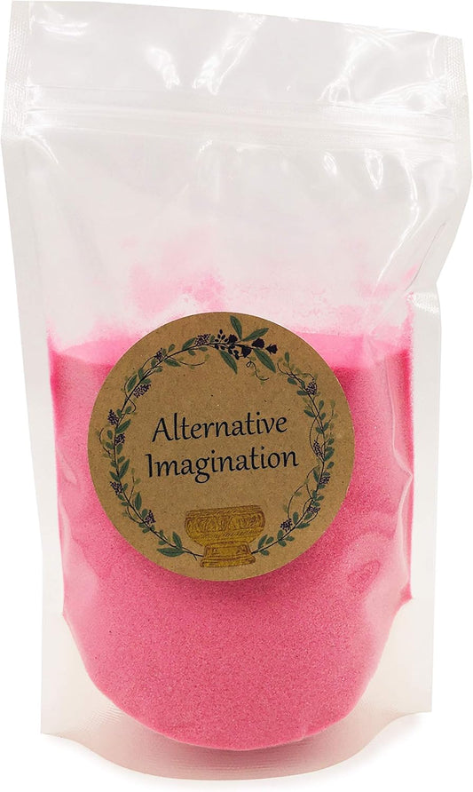 Pink Sand - Fine Sand for Zen Garden, Resin Incense Burner, Smudge Bowl, Ritual Incense, Cast Iron Cauldron, Unity Ceremony, Sensory Bin Table, Mandalas, Crafts by Alternative Imagination (1 Pound)