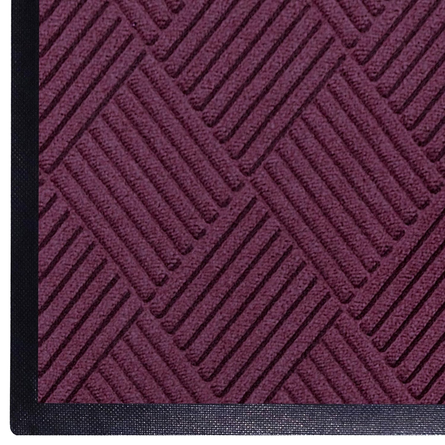 M+A Matting WaterHog Diamond | Commercial-Grade Entrance Mat with Rubber Border – Indoor/Outdoor, Quick Drying, Stain Resistant Door Mat (Bordeaux, 3' x 8')