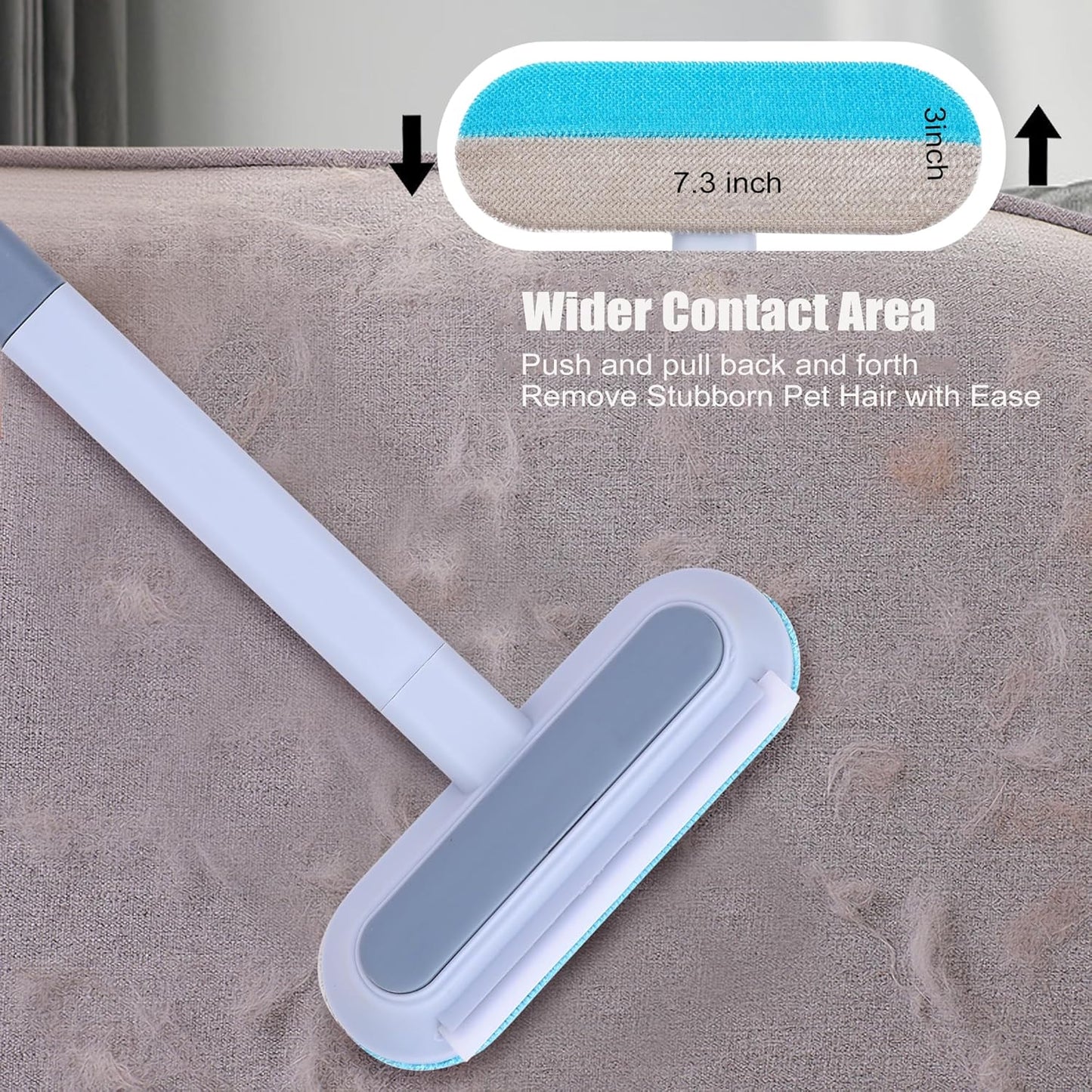 Pet Hair Remover for Furniture, Reusable, Effective Lint Brush for Dog and Cat Hair - 17.3Inch Multifunctional Fur Removal Tool, Gentle on Couches, Carpets, Clothes, Bedding