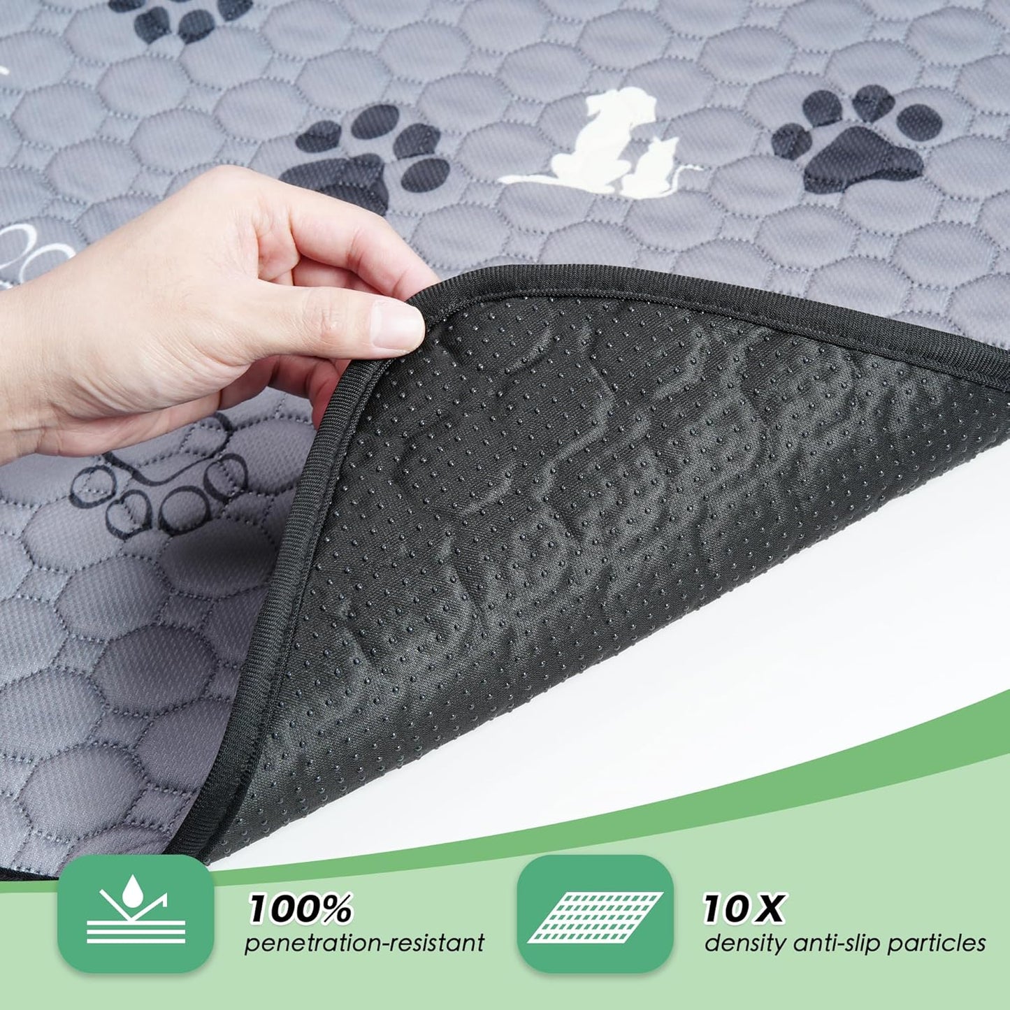 Washable Pee Pads, Puppy Pee Pad for Dogs, 2 Pack Absorbent Reusable Training Dog Pads Pet Puppy Pads, Non-Slip Potty Pads for Whelping, Playpen, Crate, Bed, Grey 36"x36"