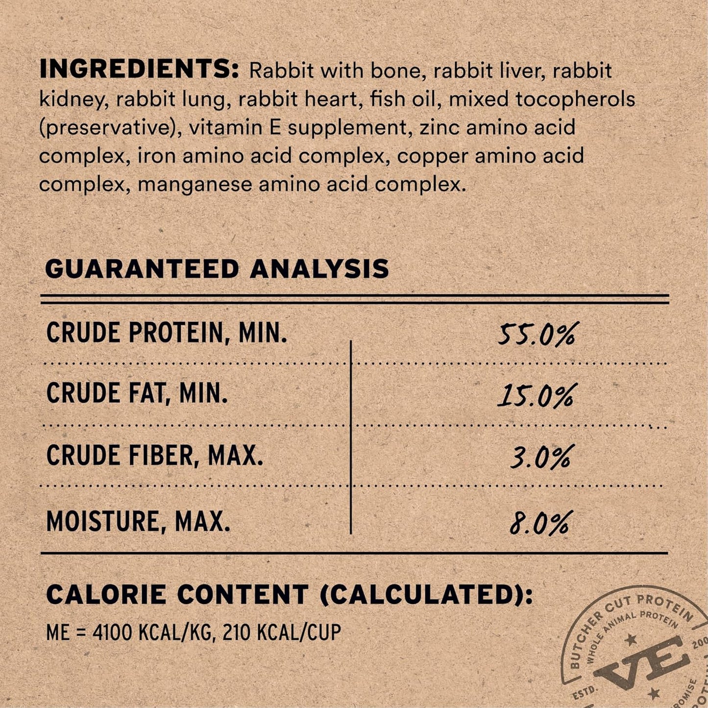 Vital Essentials Freeze-Dried Raw Rabbit Meal or Mixer Cat Food Crunchy Nibs, 8 oz