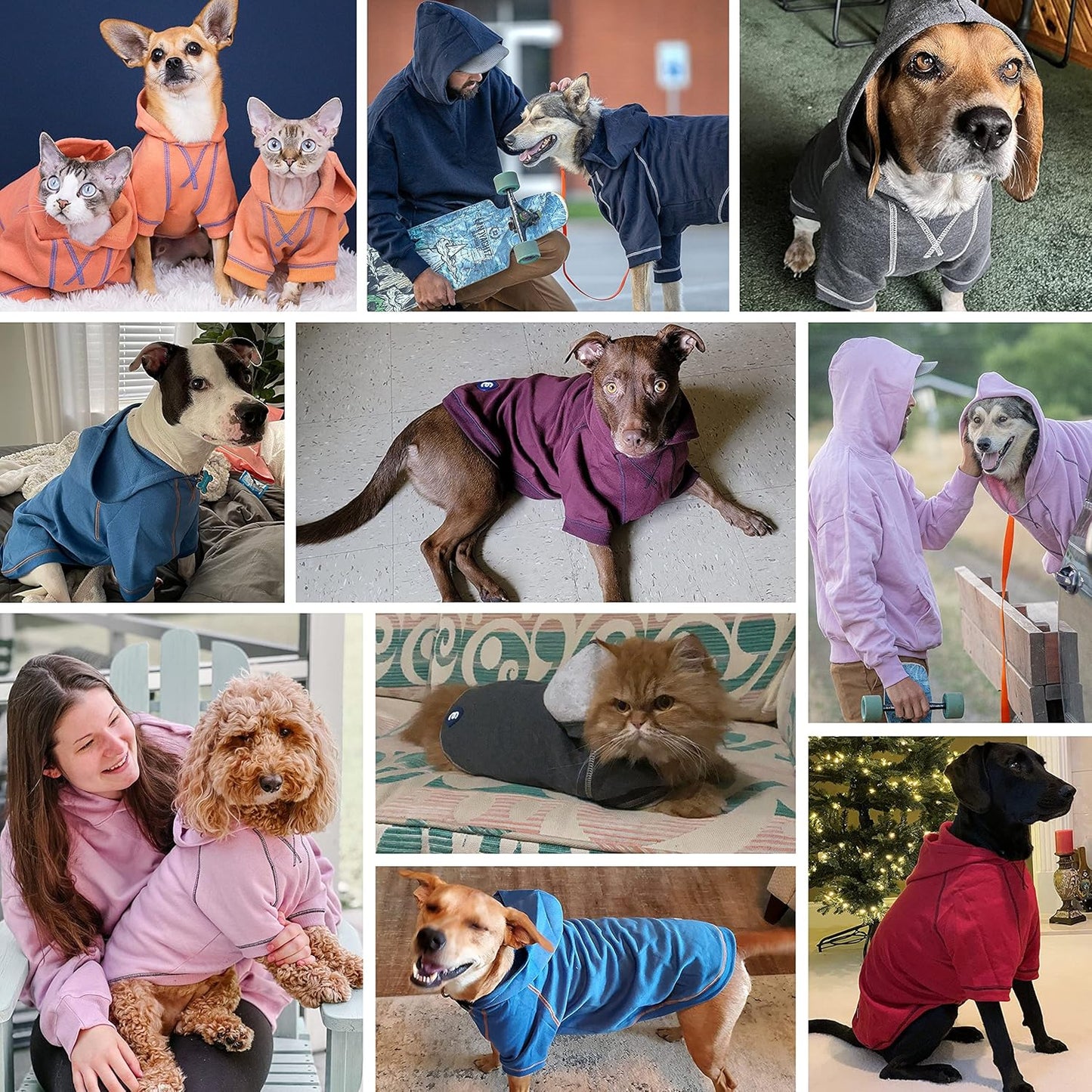 Blueberry Pet Essentials Hoodie – 18″ Cotton‑Blend Sweatshirt with Hood, Alaskan Blue, Machine‑Washable Dog Jersey