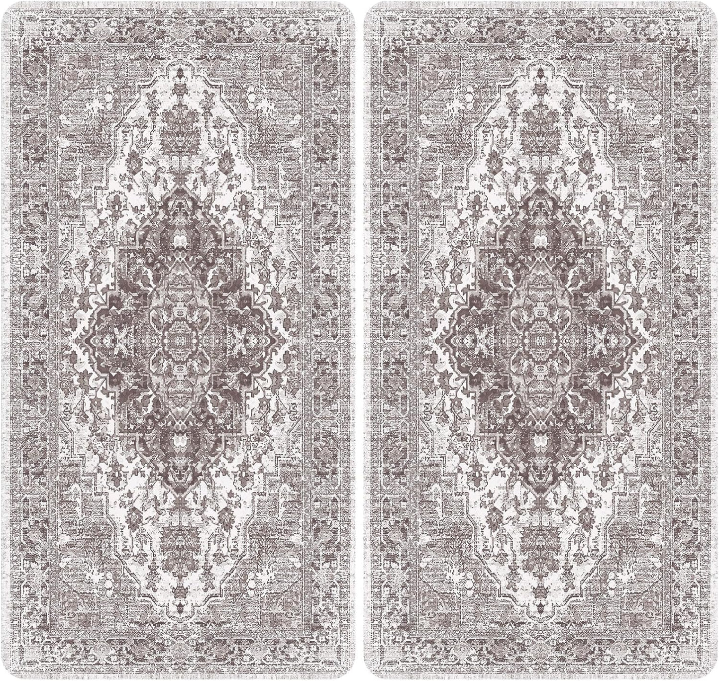 nunubaby Washable Pee Pads for Dogs, Stylish, Non-Slip and Leak-Proof Pee Pads. Reusable Potty Pads for Dogs for Crates and Floors.(Brown/Geo, 24" x48")