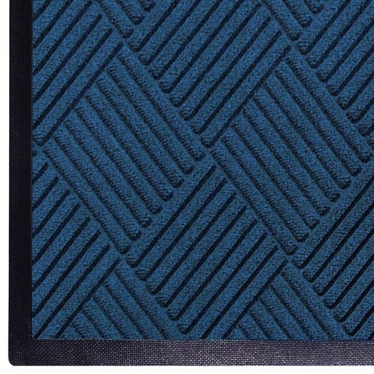WaterHog Diamond | Commercial-Grade Entrance Mat with Rubber Border – Indoor/Outdoor, Quick Drying, Stain Resistant Door Mat (Navy, 4' x 6')