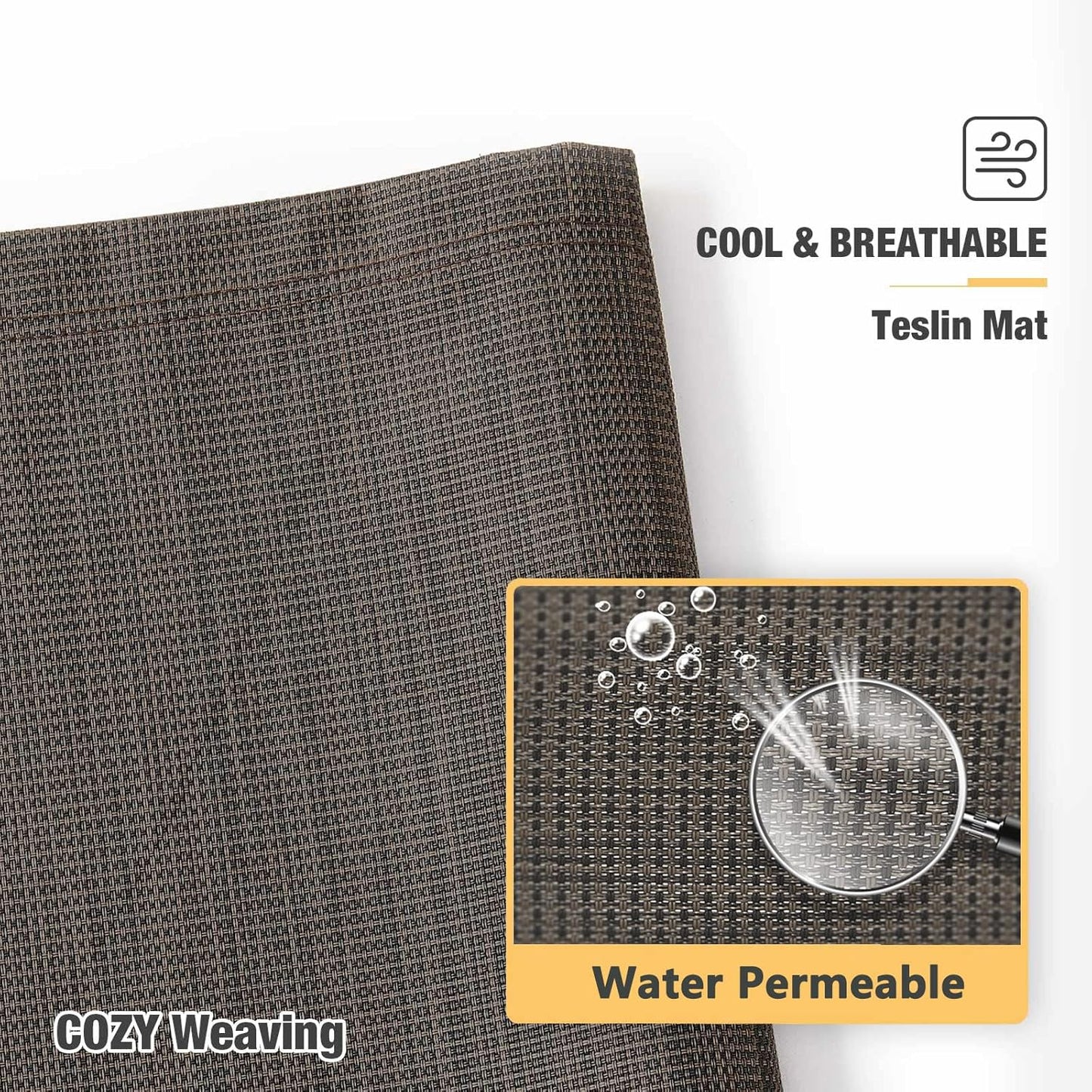 Veehoo Chew Proof Elevated Dog Bed - Cooling Raised Pet Cot - Silver Aluminum Frame and Durable Textilene Mesh Fabric, Unique Designed No-Slip Feet for Indoor or Outdoor Use, Brown, Medium, CWC2003