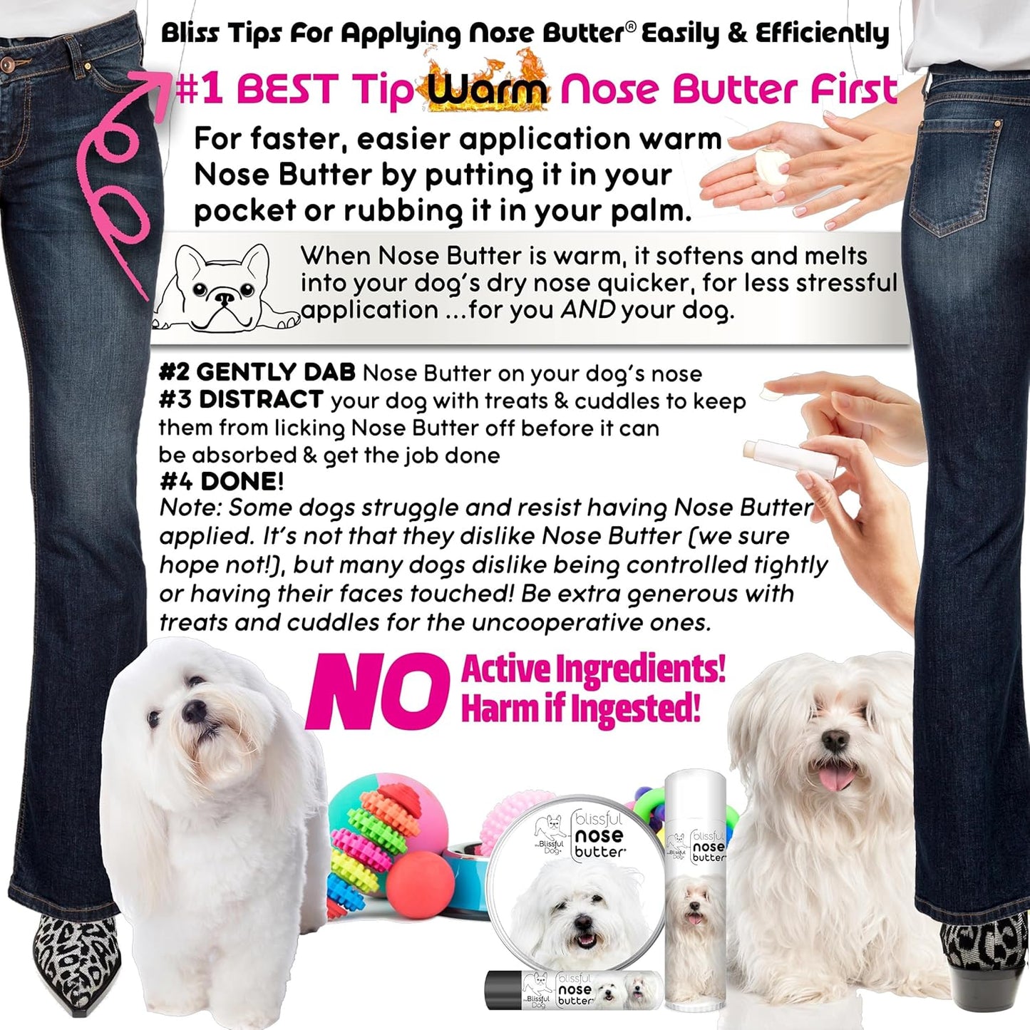 The Blissful Dog Coton De Tulear Unscented Nose Butter, 4-Ounce