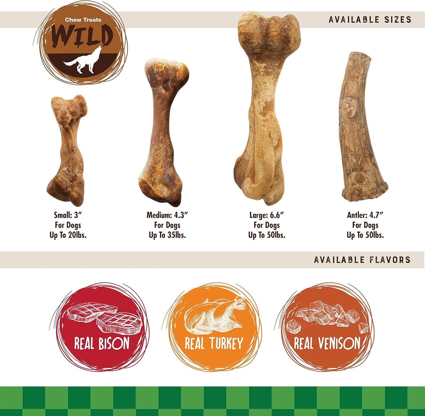 Nylabone Healthy Edibles WILD Natural Longer-Lasting Chew Treats, Bison Flavor, Large Dogs Up to 50 lbs - Made in USA (1 Count)