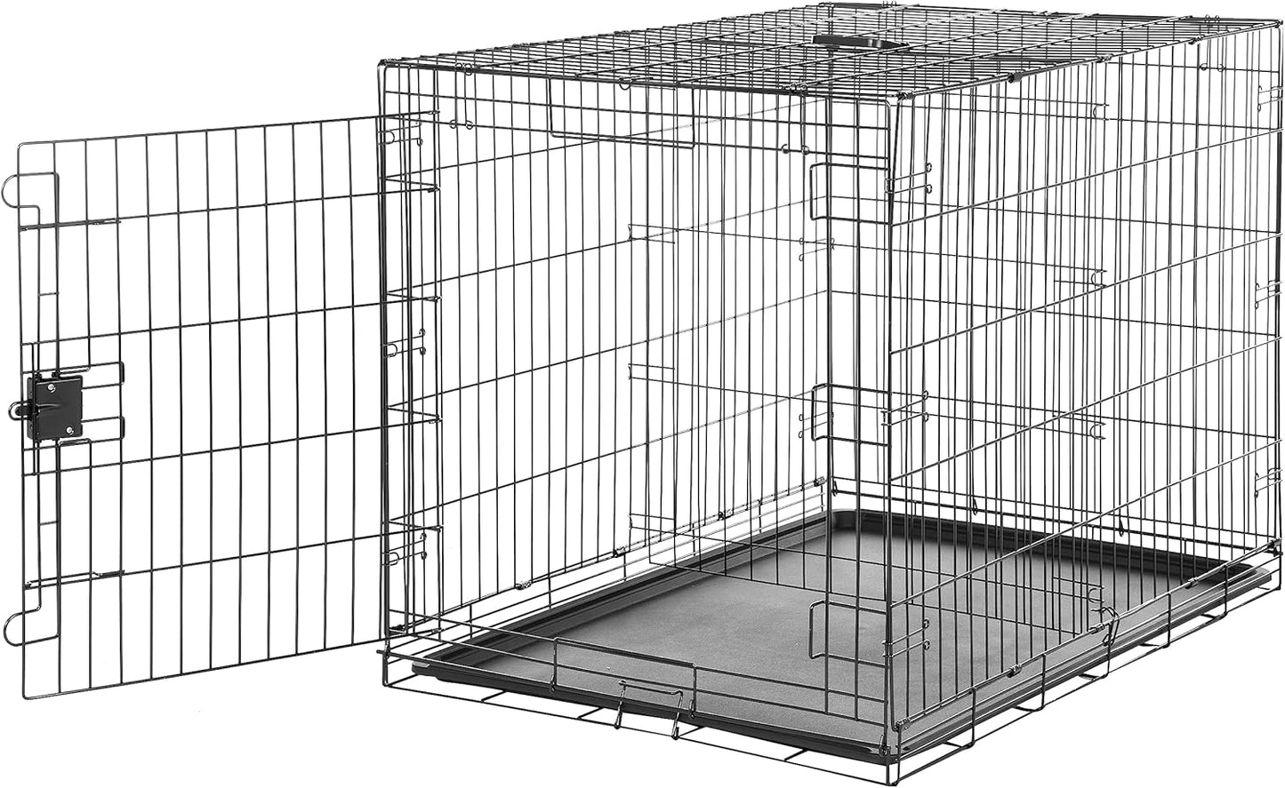 Amazon Basics Durable, Foldable Metal Wire Dog Crate with Tray, Single Door, 42 x 28 x 30 in, Black
