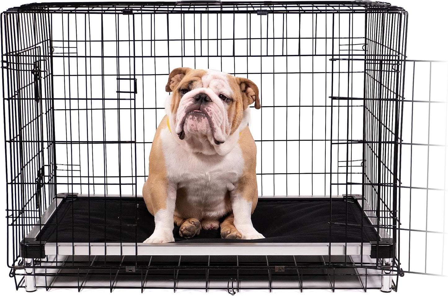 K9 Ballistics Chew Proof Armored Padded Dog Crate Bed, Virtually Indestructible, Legs Included (Obsidian Black, Large (41" L x 27" W x 5" H))