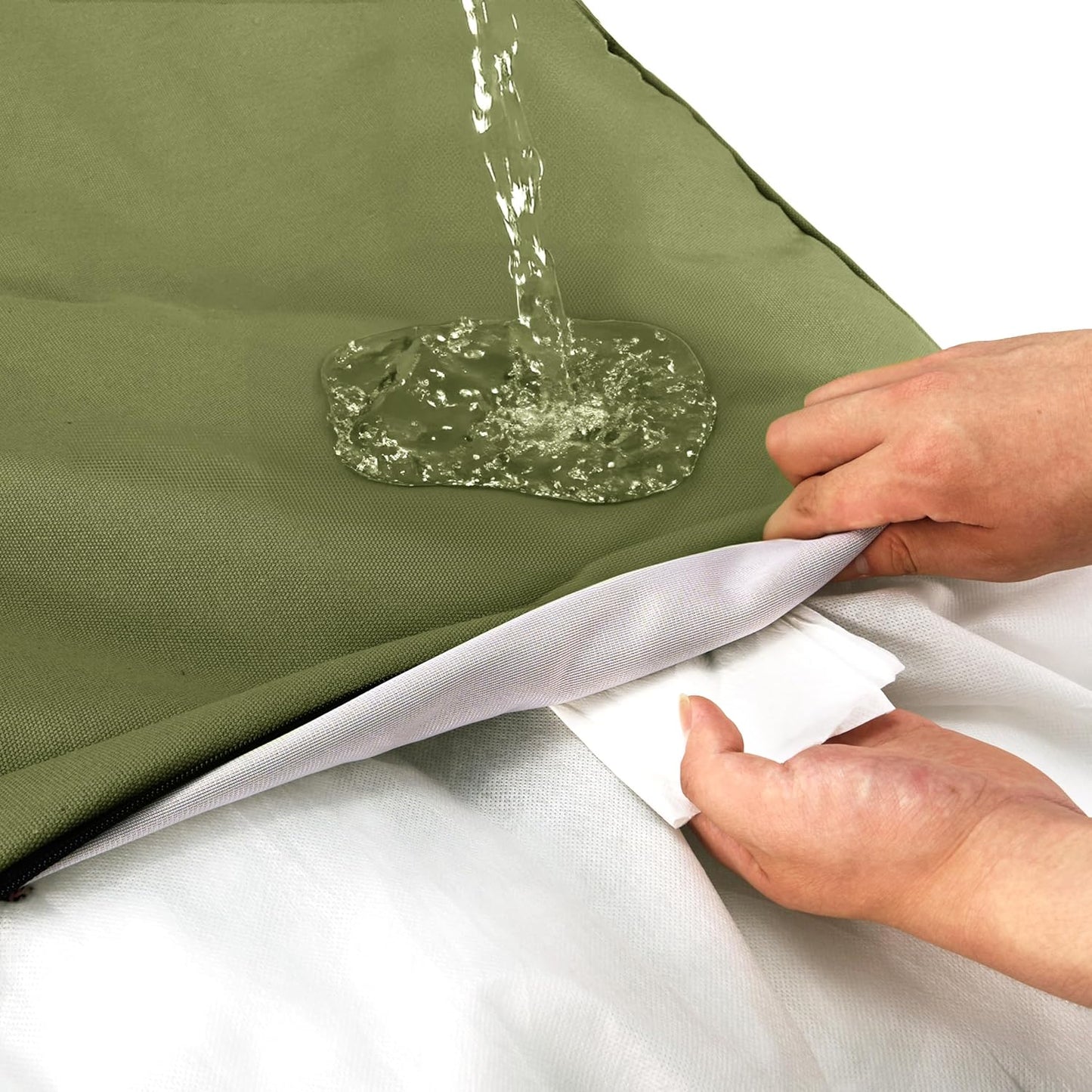 Sytopia 42-Inch Canvas Outdoor Dog Bed, Washable & Waterproof with Chew-Resistant Removable Cover, Ideal for Extra Large Dogs for Indoor, Outdoor, Crate, or Patio Use (Green)