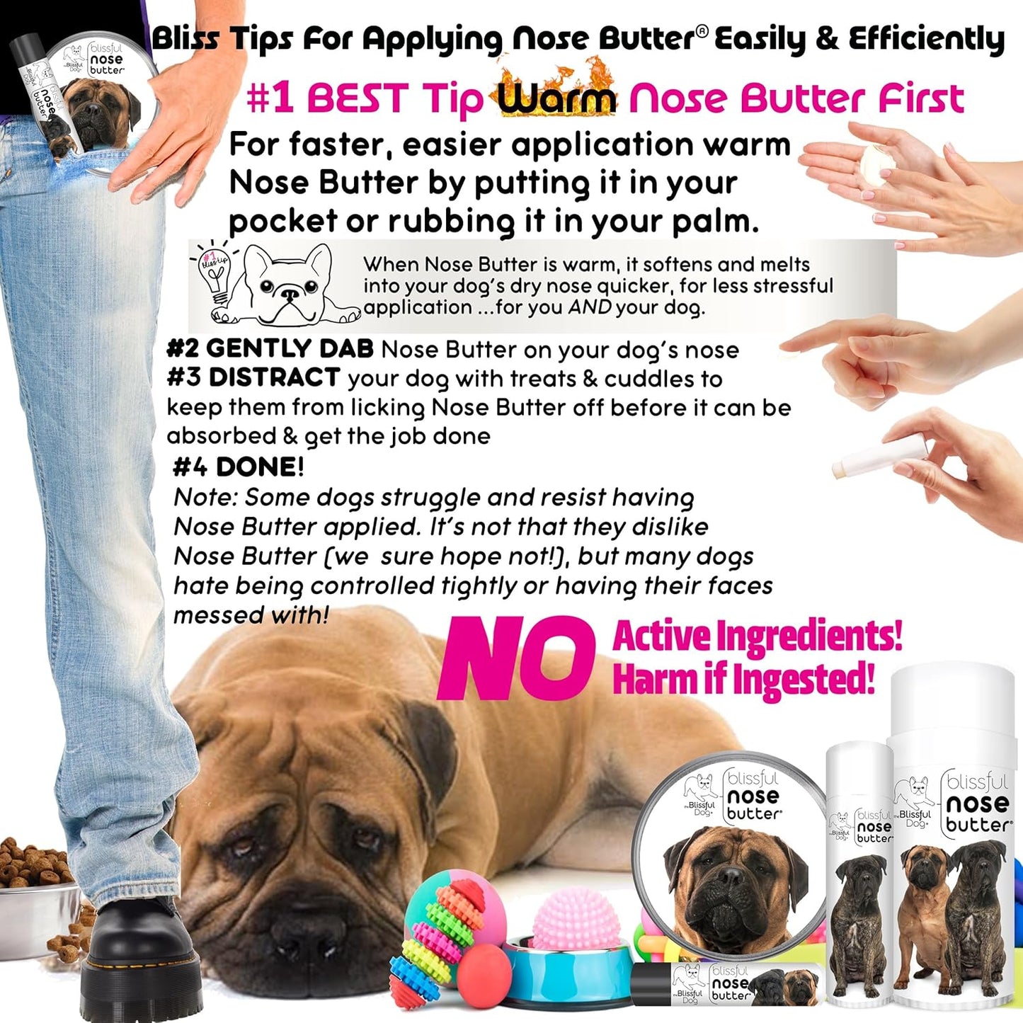 The Blissful Dog Bullmastiff Unscented Nose Butter, 16oz