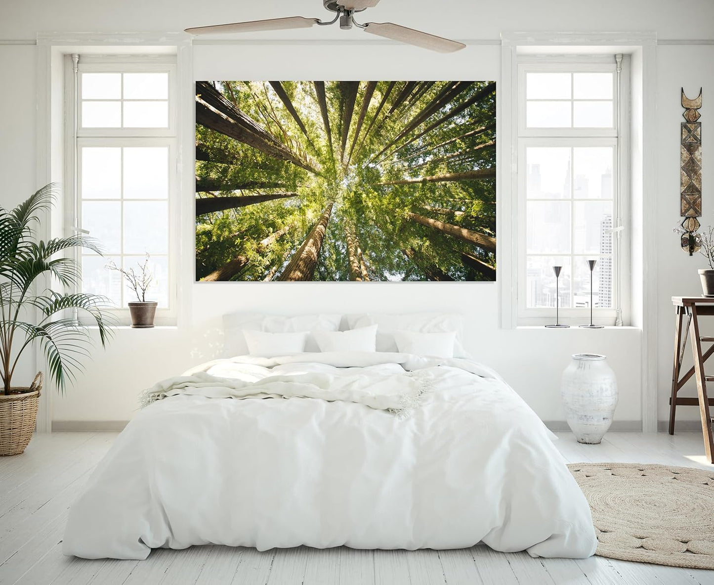 Nature Wall Art Prints - Ocean Forest Mountain Lake Canvas Landscapes - Small to Extra Large Living Room Bedroom Kitchen Bathroom Décor (Serenity in the Forest, 35L" x 53W")