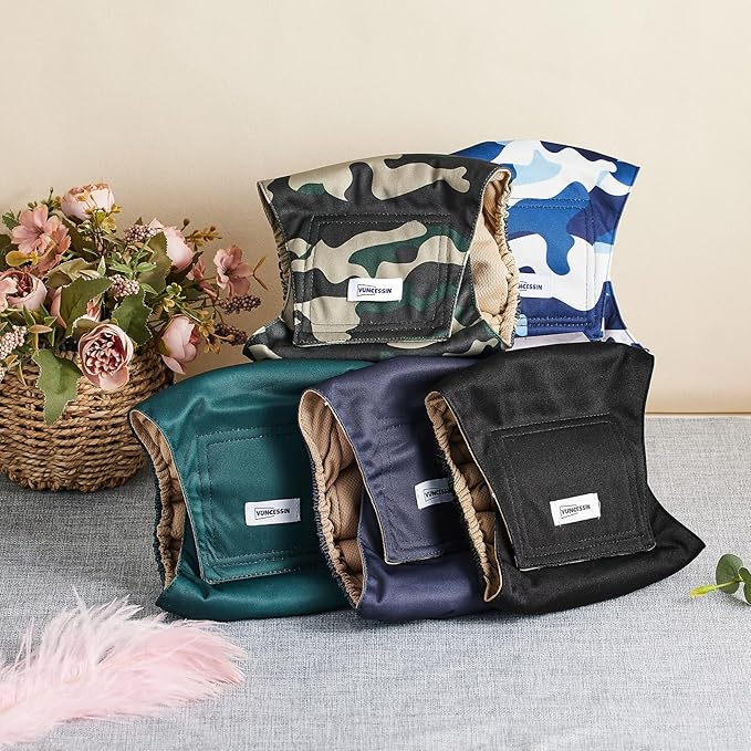 Reusable Dog Diapers Male, Premium Washable Belly Bands for Male Dogs, Pack of 5, High Absorbing Extra Large Male Dog Wraps for Doggie & Puppy in Incontinence or Excitable Urination and Training(XL)